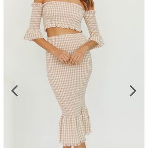 Verge Girl ruffle sleeve frill hem two piece dress